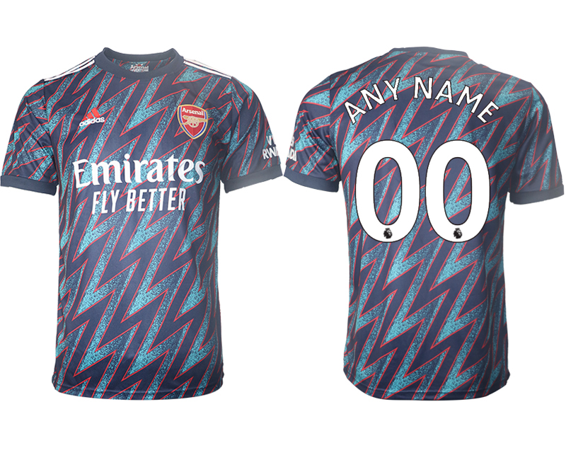 Cheap Men 2021-2022 Club Arsenal Second away aaa version blue customized Soccer Jersey